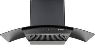 FABER HOOD ALPHA IN HC PB FL BK 90 Auto Clean Curved Glass 90 cm| Autoclean| Filterless|Powerful Suction | Low Noise Wall Mounted Black 1100 CMH Chimney