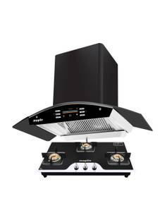 Maplin Combo of Gas Cooktop model GH04 Prima & Kitchen Chimney SS75Voice(75cm) 1400 CMH 75 cm Auto Cle...