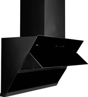Kaff KES60B Slant Hydraulic Glass 60CM Auto Clean Gesture Control Wall Mounted Grey 1450 CMH Chimney