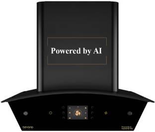 Beyond Appliances Arista 60cm Smart Chimney Auto Clean Filterless |Motion Sensor & Speakers | Touch Control | Radio | Whistle Counter |AI Chimney Wall Mounted Black 1408 CMH Chimney