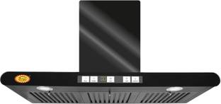 SURYA Combo of Chimney FCB-90 + 4B Square Auto Clean Wall Mounted Black 1400 CMH Chimney