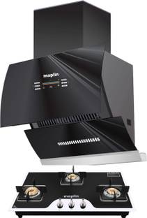 Maplin Combo of Gas Cooktop model GH04 Prima & Kitchen Chimney VC90 (3 Feet) Auto Clean Wall Mounted B...