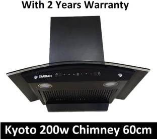 Sauran Kyoto 200w Chimney 60cm (CHM32) 1300 CMH 60 cm Auto Clean Chimney
