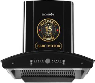 BLOWHOT ERICA S 60cm, Motion Sensor & Touch Control, BLDC Motor, Autoclean, Filterless Auto Clean Wall Mounted Black 1650 CMH Chimney