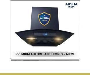 AKSHA INDIA GL-95 Auto Clean Wall and Ceiling Mounted black 1300 CMH Chimney