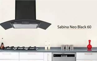 Hindware Smart Appliances Sabina Neo BLK 60 Wall Mounted Black 1100 CMH Chimney