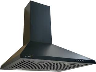 RUWA Pearl Black 60 cm Wall Mounted Kitchen Chimney 1250 CMH Suction Wall Mounted Black 1250 CMH Chimn...