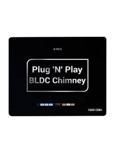 Elica KITTY PLUG N PLAY BF 600 BLDC HAC LTW MS NERO 1600 CMH 60 cm Auto Clean Chimney