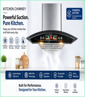 AKSHA INDIA 20 Speed Suction Power 2000 Auto Clen Tuch Panel@98 1400 CMH 60 cm Auto Clean Chimney