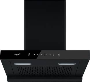 LIVPURE Evora-75 Auto Clean T-Shape 75 cm | 10 Years Motor Warranty| Heat Autoclean| Gesture Control|Filterless| Powerful Suction | Low Noise Wall Mounted Black 1350 CMH Chimney