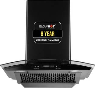 BLOWHOT Acura 60cm Touch Control, Filterless, Curved Glass Design, LED Lights Auto Clean Wall Mounted ...