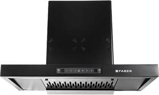 FABER HOOD BONITO 3D IN HC SC FL BK 75 Auto Clean T-Shape 75cm| Touch & Gesture Control| Autoclean| Filterless|Powerful 3 Way Suction| Low Noise Wall Mounted BLACK 1250 CMH Chimney