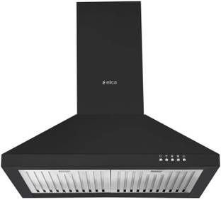 Elica ACE 260 NERO Pyramid Shape 60cm| 5 Years Motor Warranty| 3 Layer Baffle filter|Powerful suction |Low Noise | LED Lamp | Push Button Control Wall Mounted Black 1100 CMH Chimney
