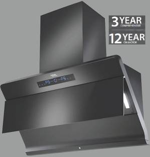 Hindware FLORENCE 90CM 1550CMH;9 SPEED ENERGY EFFICENT BLDC MOTOR AND MOTION SENSOR Auto Clean Wall Mounted BLACK 1550 CMH Chimney