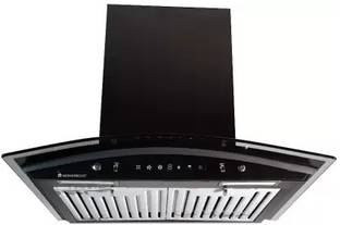 WONDERCHEF Ruby Auto Clean Wall Mounted Black 1200 CMH Chimney