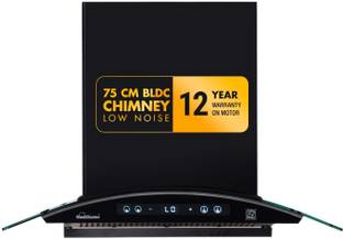 Sunflame BLDC SF-RE75 Auto Clean Wall Mounted Black 1400 CMH Chimney
