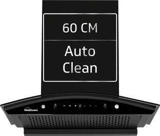 Sunflame ROMA 60 BLACK Auto Clean Wall Mounted BLACK 1200 CMH Chimney