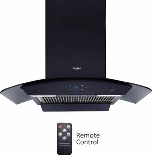 Whirlpool SMARTSENSE ZEN CGFL 904 HAC BLDC BK HOOD Auto Clean Curved Glass 90 cm | BLDC Motor| Smart-Sense Speed Control |Heat Autoclean| Gesture Control|Filterless| Powerful Suction | Low Noise Wall Mounted Black 1425 CMH Chimney