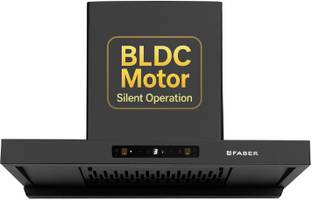 FABER Hood Coral BLDC HC SC FL BK IN 75-T Auto Clean Wall Mounted BLACK 1500 CMH Chimney