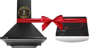 BLOWHOT Iris Plus S BPC Filterless, Push Control, LED Lights, Modular Kitchen Wall Mounted Black 1150 ...