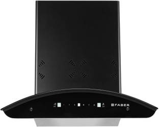 FABER HOOD ELLORA 3D IN HC SC FL BK 60 Auto Clean Wall Mounted Black 1400 CMH Chimney
