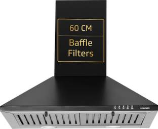 V-Guard M10 Pro 60cm | Push Button Control Wall Mounted Black 900 CMH Chimney