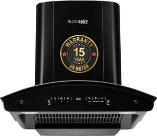 BLOWHOT Evana S BAC 60cm, Motion Sensor, Filterless, Auto Clean, 15-Year Motor Warranty Auto Clean Wall Mounted Black 1300 CMH Chimney