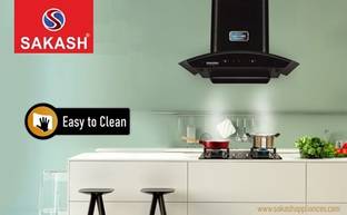 sakash SACH202410065 Auto Clean Wall Mounted BLACK 1550 CMH Chimney