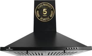 FULTON PYRAMID SHAPE 60CM CHIMNEY Wall Mounted BLACK 1150 CMH Chimney