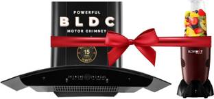 BLOWHOT Evana 90cm 1600m3/h Powerful Suction, BLDC Motor, Speed Control Filterless Auto Clean Wall Mou...