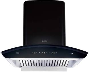 Elica WD TBF HAC 60 MS NERO Auto Clean Curved Glass 60 cm| 15 Years Motor Warranty| Heat Autoclean| Gesture Control| Baffle Filter|Powerful Suction | Low Noise Wall Mounted Black 1500 CMH Chimney