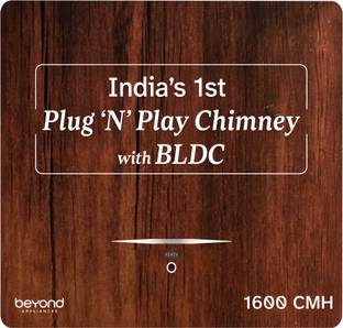 BEYOND BY MUKUNDA FOODS BA-CU-CV-PP-BL-60-CH 1600 CMH 59.5 cm Auto Clean Chimney
