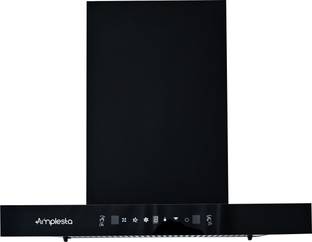 Amplesta Sereno Auto Clean T-Shape 60cm, Touch & Gesture Control, Filterless, Low Noise Auto Clean Wall Mounted Black 1350 CMH Chimney