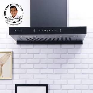 WONDERCHEF Ruby Sleek90CM 1400CHM PACK OF 1 Wall Mounted Black 1400 CMH Chimney