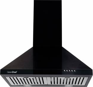 Greenchef Akeno Pro BK Wall Mounted Black 900 CMH Chimney