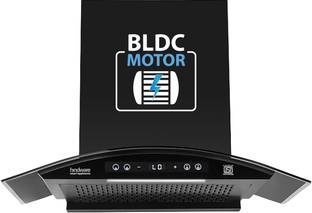 Hindware Smart Appliances Amyra BLDC 75 Auto Clean Wall Mounted Black 1400 CMH Chimney