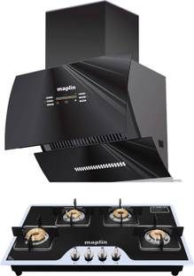 Maplin Combo of Auto Ignition Gas Cooktop GH04 Prima and VC90 (90cm) Auto Clean Wall Mounted Black 140...