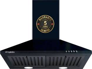 Amplesta EcoFlow 60cm Pyramid Kitchen chimney, 1150 CMH, Baffle Filter, 130W Copper Motor Wall Mounted...