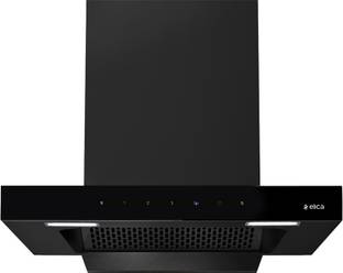Elica FL 750 SPT HAC MS NERO Auto Clean T-Shape 75 CM | 5 Years Motor Warranty|Heat Autoclean| Gesture Control| Filterless|Powerful Suction | Low Noise Wall Mounted Black 1350 CMH Chimney