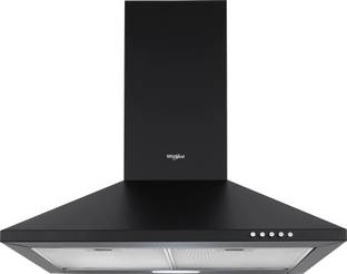 Whirlpool CLASSIC PLUS CF 60 BK HOOD 5 Years Motor Warranty| 3 Layer Mesh Filter|Powerful Suction |Low Noise | LED Lamp | Push Button Control Wall Mounted Wall Mounted Black 900 CMH Chimney