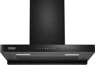 Hindware Smart Appliances Regina 60 cm Auto Clean | Maxx Technology | T-Shape | Filterless | Touch Control, Motion Sensor | Energy Efficient LED Light | Powerful Suction | Wall Mounted Black 1300 CMH Chimney