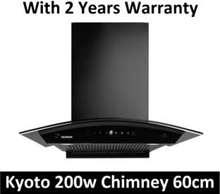 Sauran Kyoto Kitchen Chimney 60cm Auto Clean Touch Control With Warranty(CHM34) Auto Clean Wall and Ce...