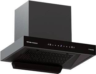 Kutchina Scarlet 60 cm Chimney for Kitchen Intelligent Auto Clean Wall Mounted Black 1400 CMH Chimney