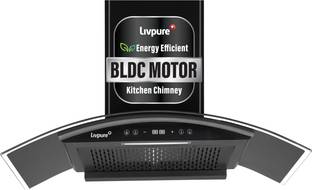 LIVPURE ETERNA-BLDC-90-FL-HAC Auto Clean Wall Mounted Black 1400 CMH Chimney