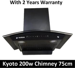 Sauran Kyoto Kitchen Chimney 75cm Auto Clean Touch Control With Warranty (CHM42) Auto Clean Wall and C...