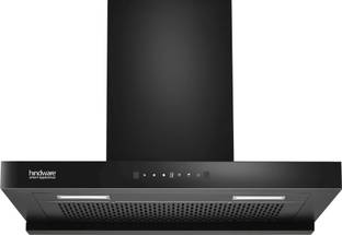 Hindware Smart Appliances Regina 60 cm Auto Clean | Maxx Technology | T-Shape | Filterless | Touch Control, Motion Sensor | Energy Efficient LED Light | Powerful Suction | Wall Mounted Black 1300 CMH Chimney