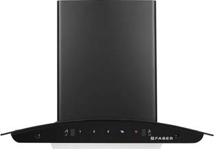 FABER Hood Sydney FL SC AC BK 60 Auto Clean Curved Glass 60 cm| Touch & Gesture Control| Autoclean| Fi...