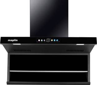 Maplin Map-T01-90cm Flat Auto Clean Wall Mounted Black 1400 CMH Chimney