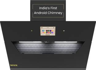 BEYOND BY BYONDNXT Eris 90cm Slant Android Chimney Filter-Less Auto Clean Wall Mounted Black 1500 CMH Chimney