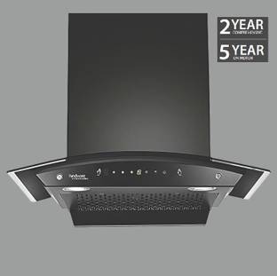 Hindware DIVINA 60CM WITH MOTION SENSOR ( LAUNCH YEAR 2022 ) Auto Clean Wall Mounted BLACK 1200 CMH Chimney